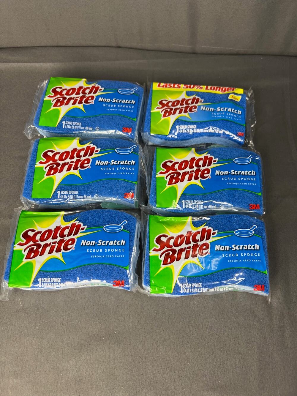 Scotch Brite Non-Scratch Scrub Sponges Blue Lot of 6 NIP